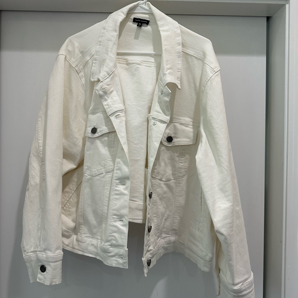 Universal Standard Cropped Cream Jean Jacket